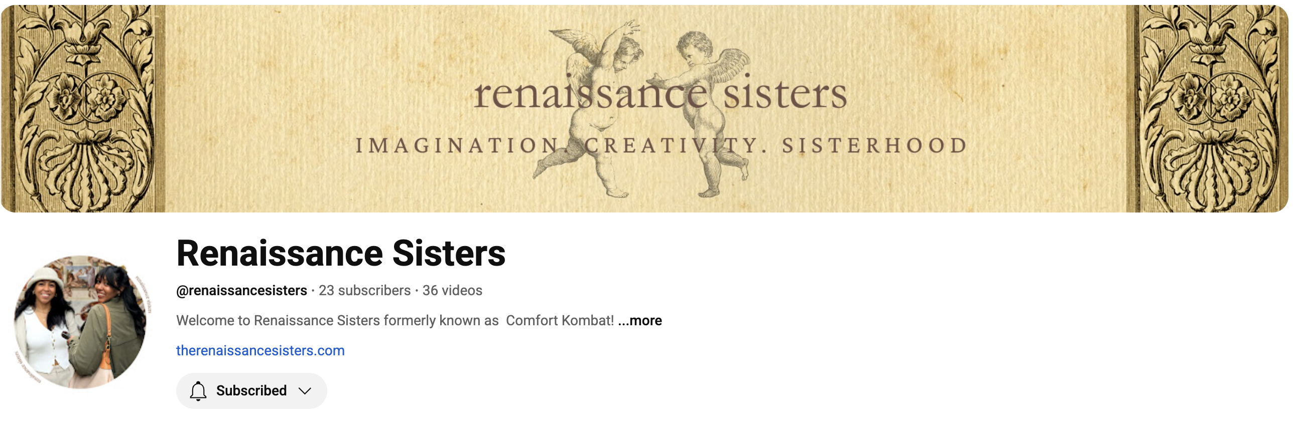 renaissance sisters youtube header
